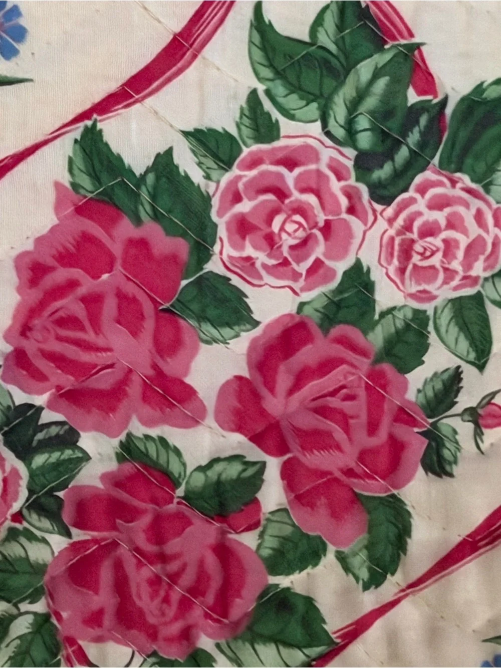 VTG Pink Roses Floral Quilted Bedspread OLDE KENTUCKY QUILTS 80x84” NOS